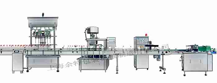 GZF-6L直列式裝機、自動(dòng)鎖蓋機、鋁箔封口、糨糊貼標灌裝線(xiàn)